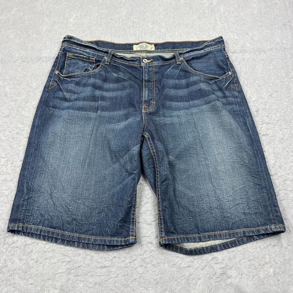 BKE Derek Shorts Mens 40 Dark Blue Denim 12" Inseam Baggy Long Jorts Casual Y2K - Picture 1 of 11